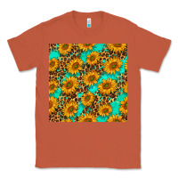 Copper sunflowers and leopard western seamless pattern Classic Tee - BundleAndBundleShop