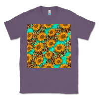 Lavender sunflowers and leopard western seamless pattern Classic Tee - BundleAndBundleShop