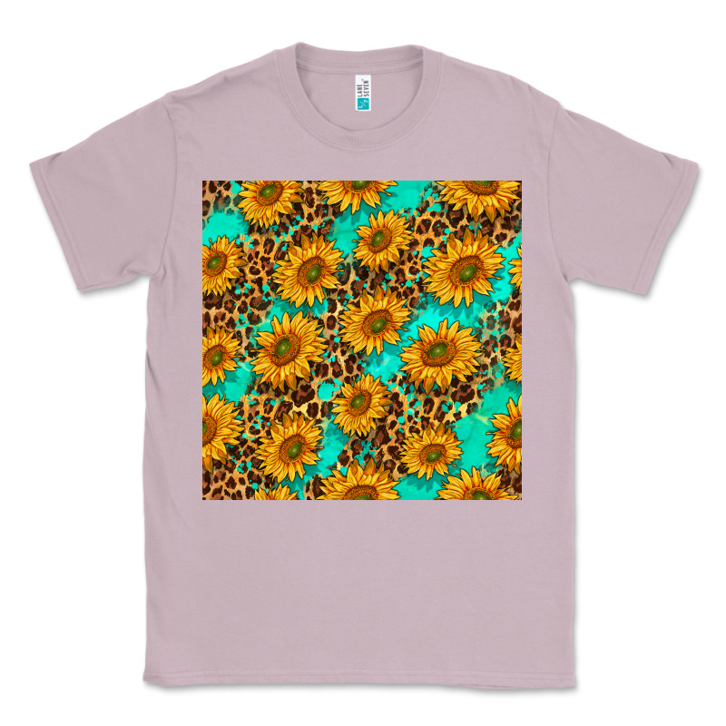 Sunflowers And Leopard Western Seamless Pattern Classic Tee by BundleAndBundleShop | Teevron
