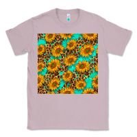 Lilac sunflowers and leopard western seamless pattern Classic Tee - BundleAndBundleShop