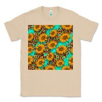 Mushroom sunflowers and leopard western seamless pattern Classic Tee - BundleAndBundleShop