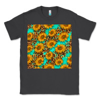 Smoke sunflowers and leopard western seamless pattern Classic Tee - BundleAndBundleShop