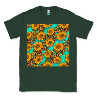 Sports Green sunflowers and leopard western seamless pattern Classic Tee - BundleAndBundleShop