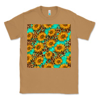 Toasted Coconut sunflowers and leopard western seamless pattern Classic Tee - BundleAndBundleShop