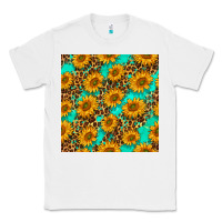 White sunflowers and leopard western seamless pattern Classic Tee - BundleAndBundleShop