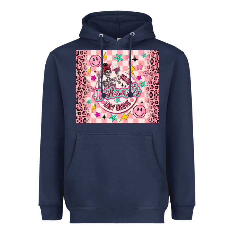 On My Husbunds Last Nerve Pink Heavyweight Hoodie by MaliasSmallBusiness | Teevron