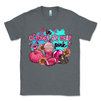 Charcoal Heather in october we wear pink american football Classic Tee - AdoDesignShop