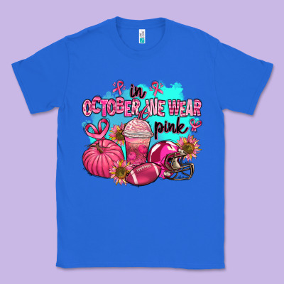 In October We Wear Pink American Football Classic Tee Designed By Adodesignshop