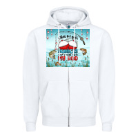 White show me your bobbers and i will show my rod Zipper Hoodie - MaliasSmallBusiness