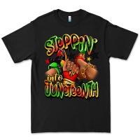 Black Steppin' into Juneteenth sneaker and heel afro wom Premium Tee - RanaPortraitStore