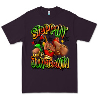 Plum Steppin' into Juneteenth sneaker and heel afro wom Premium Tee - RanaPortraitStore