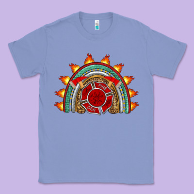 Firefighter Rainbow Classic Tee Designed By Artiststas