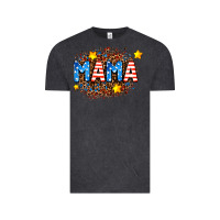Vintage Black usa Mama  leopard background Vintage Tee - AdoDesignShop