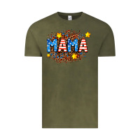 Vintage Olive usa Mama  leopard background Vintage Tee - AdoDesignShop