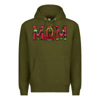 Army Green Mom with Floral Aztec and Leopard Background Premium Hoodie - Bettercallsaul