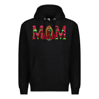 Black Mom with Floral Aztec and Leopard Background Premium Hoodie - Bettercallsaul