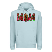 Blue Mist Mom with Floral Aztec and Leopard Background Premium Hoodie - Bettercallsaul