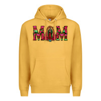 Mustard Mom with Floral Aztec and Leopard Background Premium Hoodie - Bettercallsaul