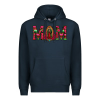 Navy Mom with Floral Aztec and Leopard Background Premium Hoodie - Bettercallsaul