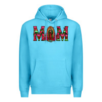 Ocean Blue Mom with Floral Aztec and Leopard Background Premium Hoodie - Bettercallsaul
