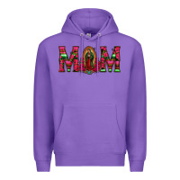 Purple Mom with Floral Aztec and Leopard Background Premium Hoodie - Bettercallsaul