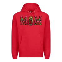 Red Mom with Floral Aztec and Leopard Background Premium Hoodie - Bettercallsaul
