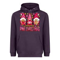 Plum Merry pink Christmas gnomes Heavyweight Hoodie - NancyCooperArtShop
