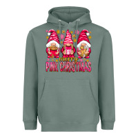 Sage Merry pink Christmas gnomes Heavyweight Hoodie - NancyCooperArtShop