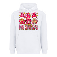 White Merry pink Christmas gnomes Heavyweight Hoodie - NancyCooperArtShop