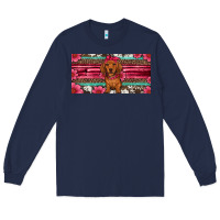 Navy dachshund puppy license plate Long Sleeve Tee - Artiststas