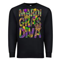 Black Mardi Gras diva Premium Sweatshirt - BundleAndBundleShop