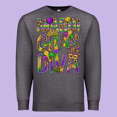 Mardi Gras Diva Premium Sweatshirt Designed By Bundleandbundleshop