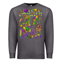 Charcoal Heather Mardi Gras diva Premium Sweatshirt - BundleAndBundleShop