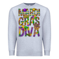 Heather Grey Mardi Gras diva Premium Sweatshirt - BundleAndBundleShop