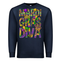 Navy Mardi Gras diva Premium Sweatshirt - BundleAndBundleShop