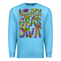 Ocean Blue Mardi Gras diva Premium Sweatshirt - BundleAndBundleShop