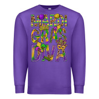 Purple Mardi Gras diva Premium Sweatshirt - BundleAndBundleShop