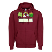 Burgundy st patrick's trio name patch Zipper Hoodie - MaliasSmallBusiness
