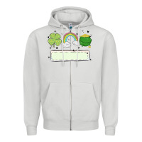 Dove Grey st patrick's trio name patch Zipper Hoodie - MaliasSmallBusiness