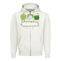 Oatmeal Heather st patrick's trio name patch Zipper Hoodie - MaliasSmallBusiness