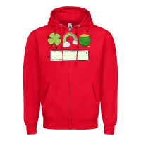 Red st patrick's trio name patch Zipper Hoodie - MaliasSmallBusiness
