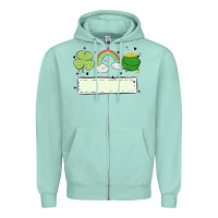 Seafoam st patrick's trio name patch Zipper Hoodie - MaliasSmallBusiness