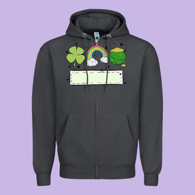 St Patrick's Trio Name Patch Zipper Hoodie Designed By Maliassmallbusiness