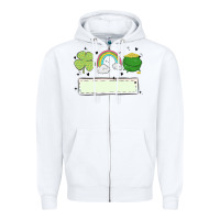 White st patrick's trio name patch Zipper Hoodie - MaliasSmallBusiness