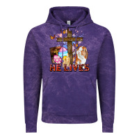 Cloud Purple He lives Easter Day Vintage Hoodie - CowGirlArtShop