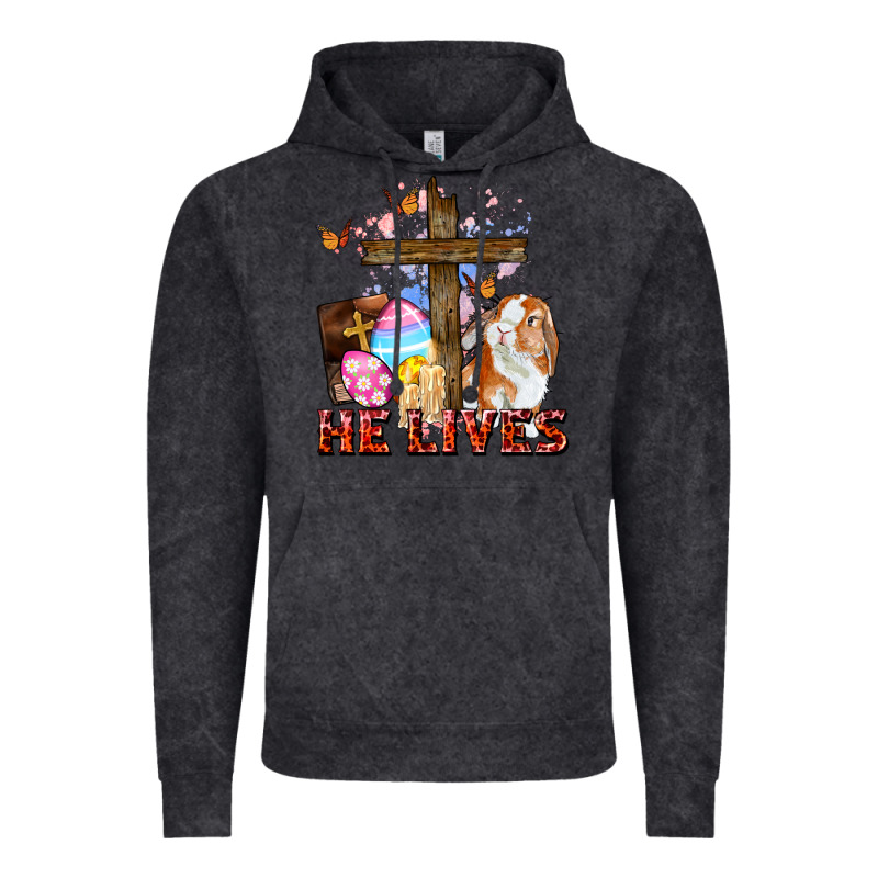 He Lives Easter Day Vintage Hoodie by CowGirlArtShop | Teevron
