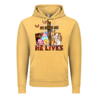 Vintage Mustard He lives Easter Day Vintage Hoodie - CowGirlArtShop