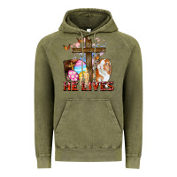 Vintage Olive He lives Easter Day Vintage Hoodie - CowGirlArtShop