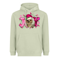Matcha Pink Christmas Joy skeleton Heavyweight Hoodie - NancyCooperArtShop