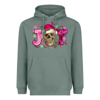 Sage Pink Christmas Joy skeleton Heavyweight Hoodie - NancyCooperArtShop